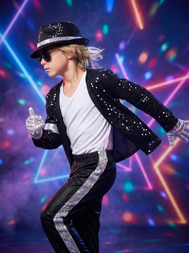 Kids 80s & 90s Pop Star Dance Costume for Boys | Halloween Stage Outfit