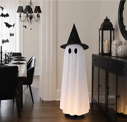 46.5" Animated Floating Ghost Halloween Decoration with Spooky Sound & Touch Sensor