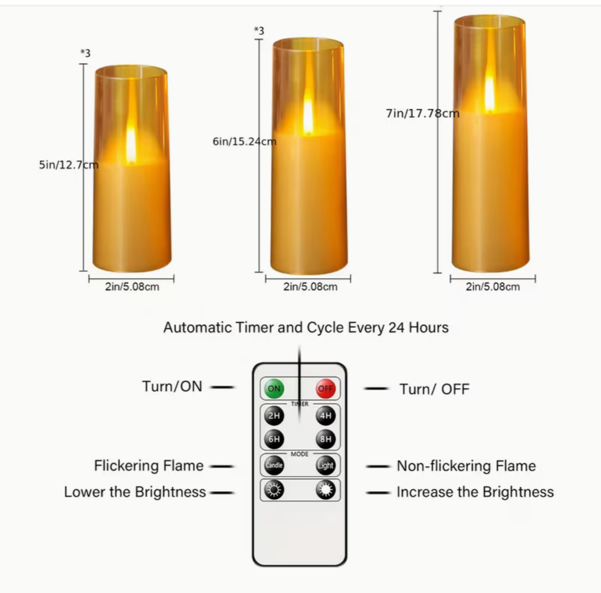 Flickering Flameless LED Candles – 7-Piece Set with Remote & Timer