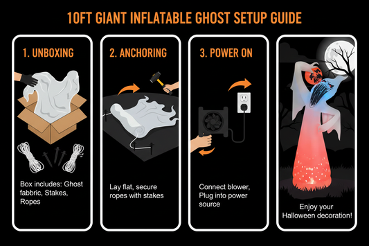 10 Ft Halloween Ghost Inflatable - Setup Instructions