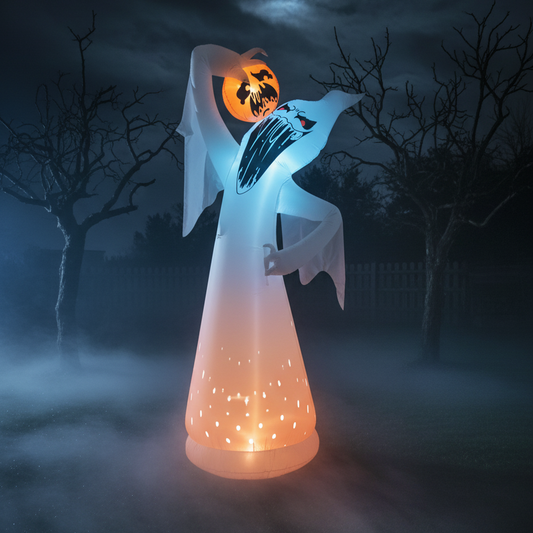 10 Ft Halloween Ghost Inflatable - Yard Scene