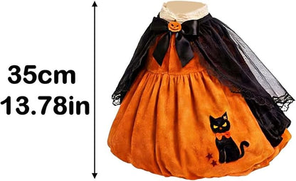 Halloween Porch Goose Outfit — 23" Witch Hat, Pumpkin Dress & Cape