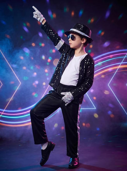 Kids 80s & 90s Pop Star Dance Costume for Boys | Halloween Stage Outfit