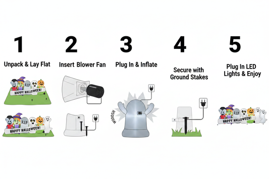 8 FT Inflatable Halloween Scene Setup Instructions