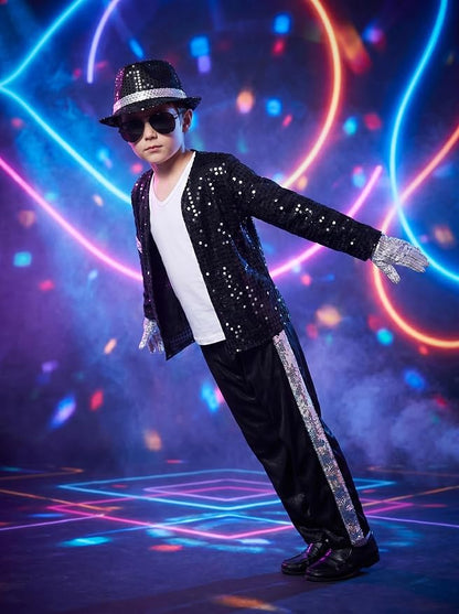 Kids 80s & 90s Pop Star Dance Costume for Boys | Halloween Stage Outfit