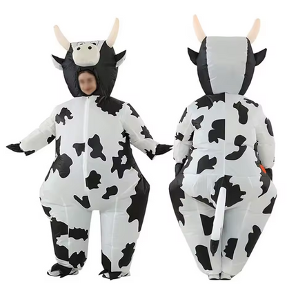 Inflatable Full-Body Cow Costume with Hood for Adults
