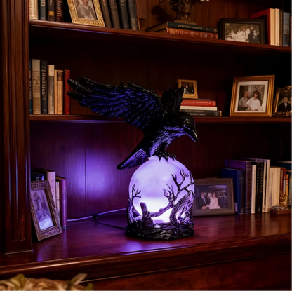 Raven's Moon Glow Lamp – LED Gothic Night Light