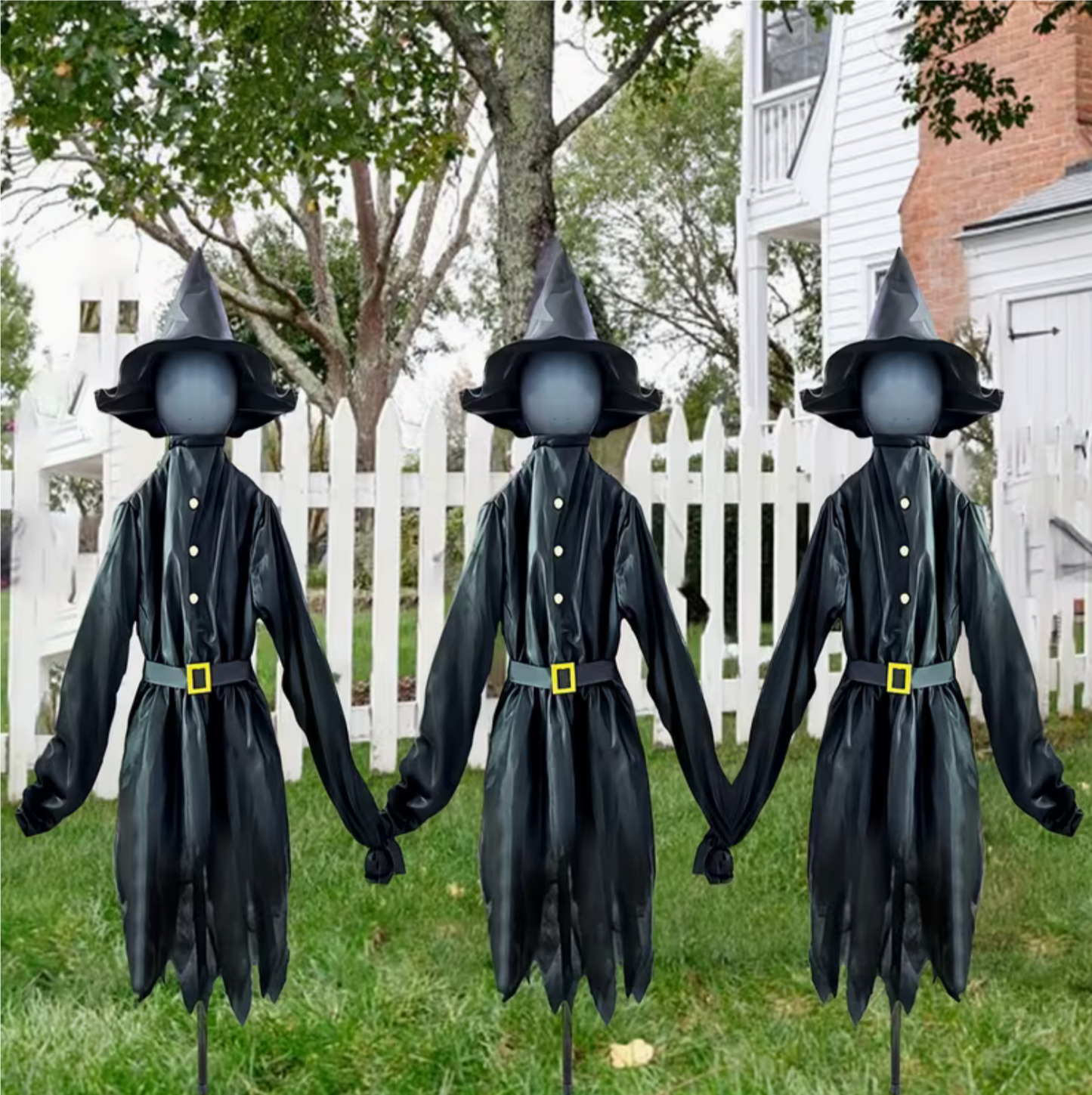 Set of 3 Halloween Witch Decorations – Voice-Activated, Glowing & Sounding | Indoor & Outdoor Props