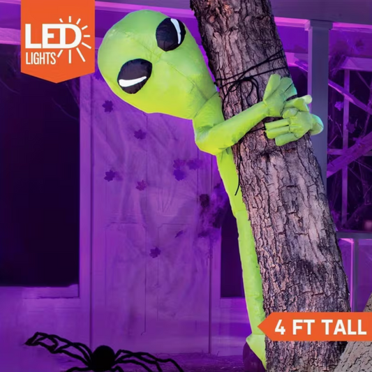 4-Foot Halloween Inflatable Alien Tree Outdoor Decoration with LED Lighting