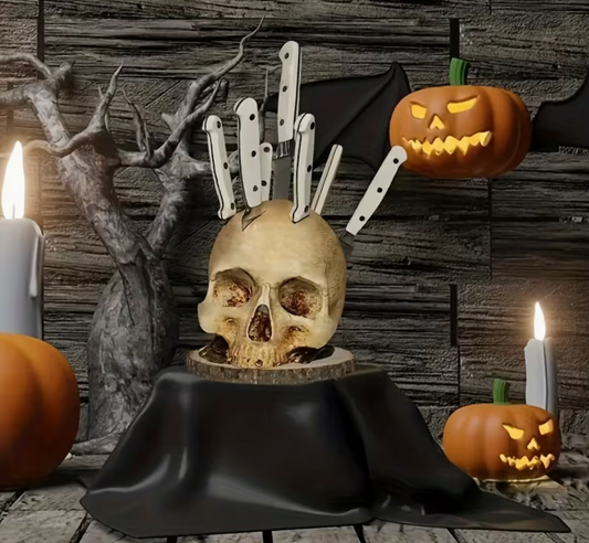 Skull Knife Holder & Skeleton Knife Stand