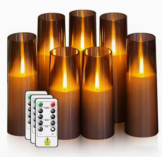 Flickering Flameless LED Candles – 7-Piece Set with Remote & Timer