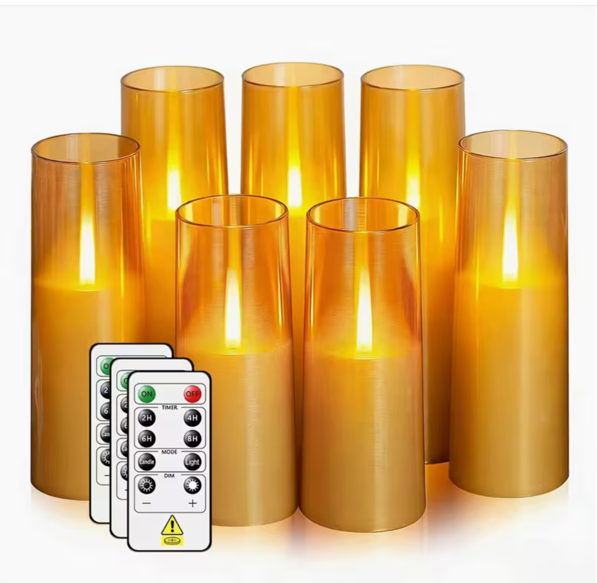 Flickering Flameless LED Candles – 7-Piece Set with Remote & Timer