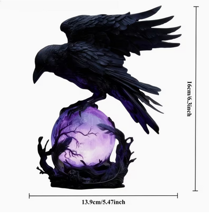 Raven's Moon Glow Lamp – LED Gothic Night Light
