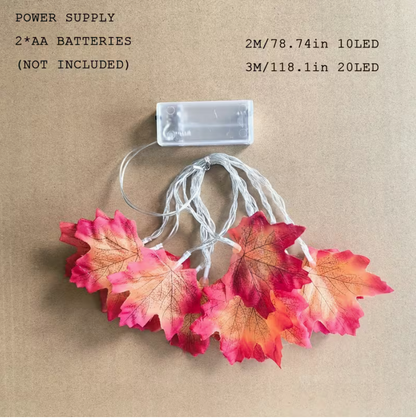 Lighted Maple Leaf Garland – LED Fall String Lights