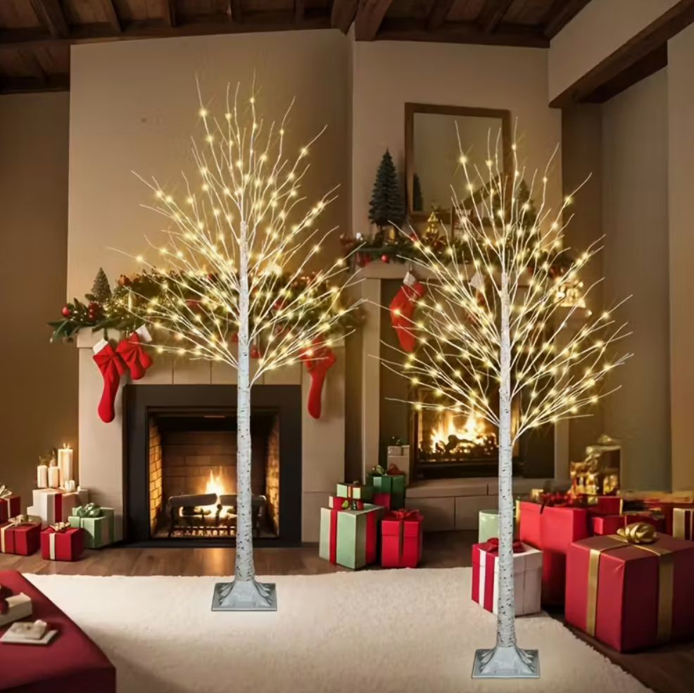 Pre-Lit LED Birch Tree – Warm White Lighted Twig Tree