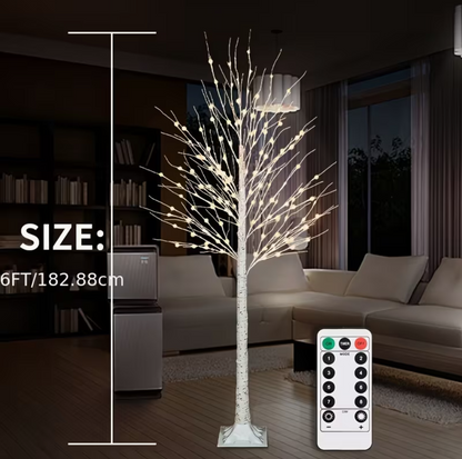 Pre-Lit LED Birch Tree – Warm White Lighted Twig Tree