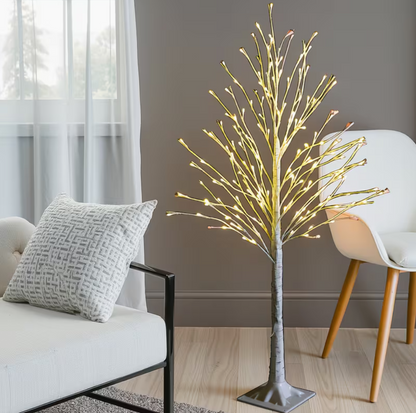 Pre-Lit LED Birch Tree – Warm White Lighted Twig Tree