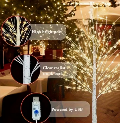 Pre-Lit LED Birch Tree – Warm White Lighted Twig Tree
