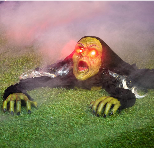 Light-Up Zombie Groundbreaker Halloween Decoration with Bloodstains & Eerie Sounds