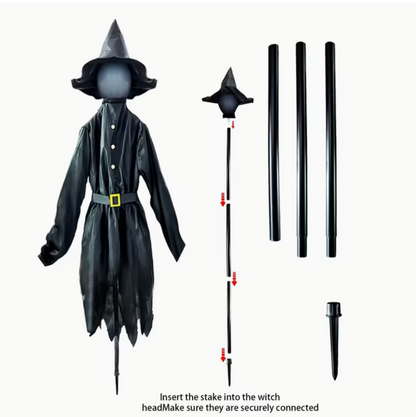 Set of 3 Halloween Witch Decorations – Voice-Activated, Glowing & Sounding | Indoor & Outdoor Props