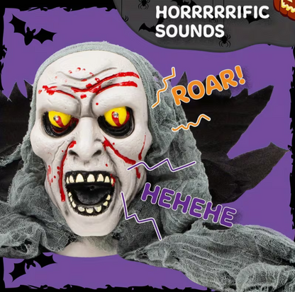 Light-Up Zombie Groundbreaker Halloween Decoration with Bloodstains & Eerie Sounds