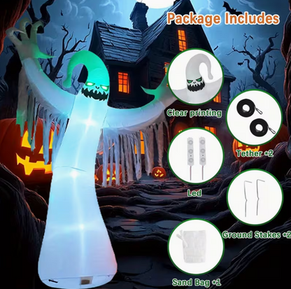 9.85-Foot Halloween Inflatable Ghost Outdoor Decoration with LED Lighting