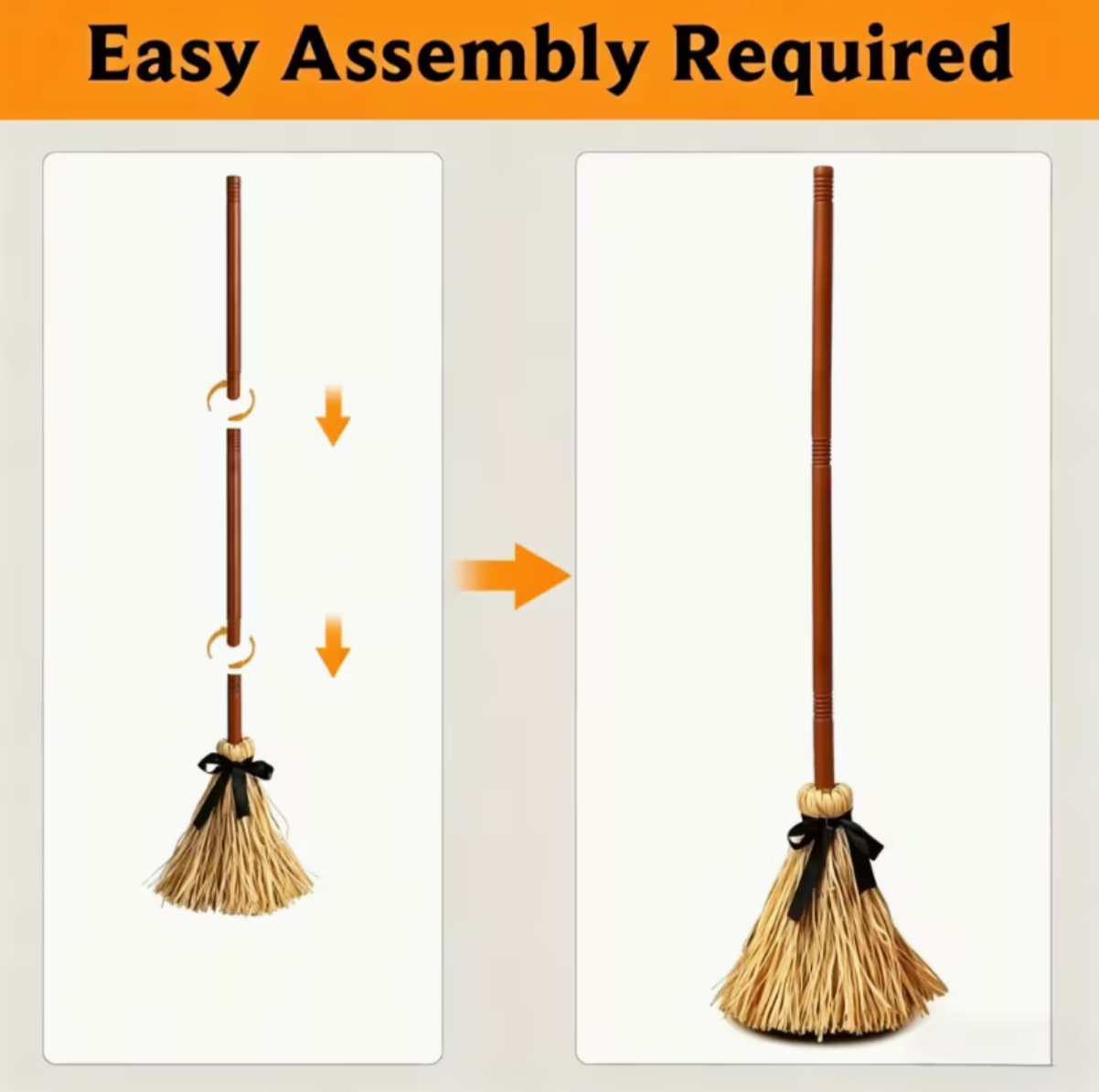 Touch-Activated Floating Witch Broom – Dancing Halloween Decoration with Cackling Sound
