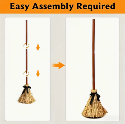 Touch-Activated Floating Witch Broom – Dancing Halloween Decoration with Cackling Sound