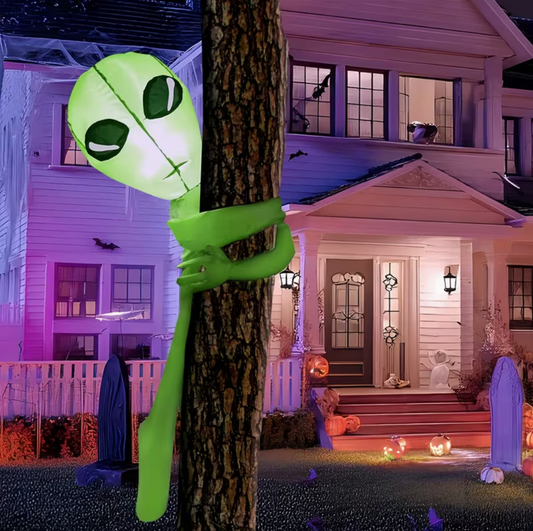 4-Foot Halloween Inflatable Alien Tree Outdoor Decoration with LED Lighting