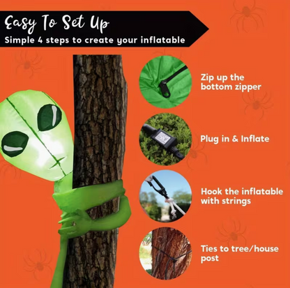4-Foot Halloween Inflatable Alien Tree Outdoor Decoration with LED Lighting