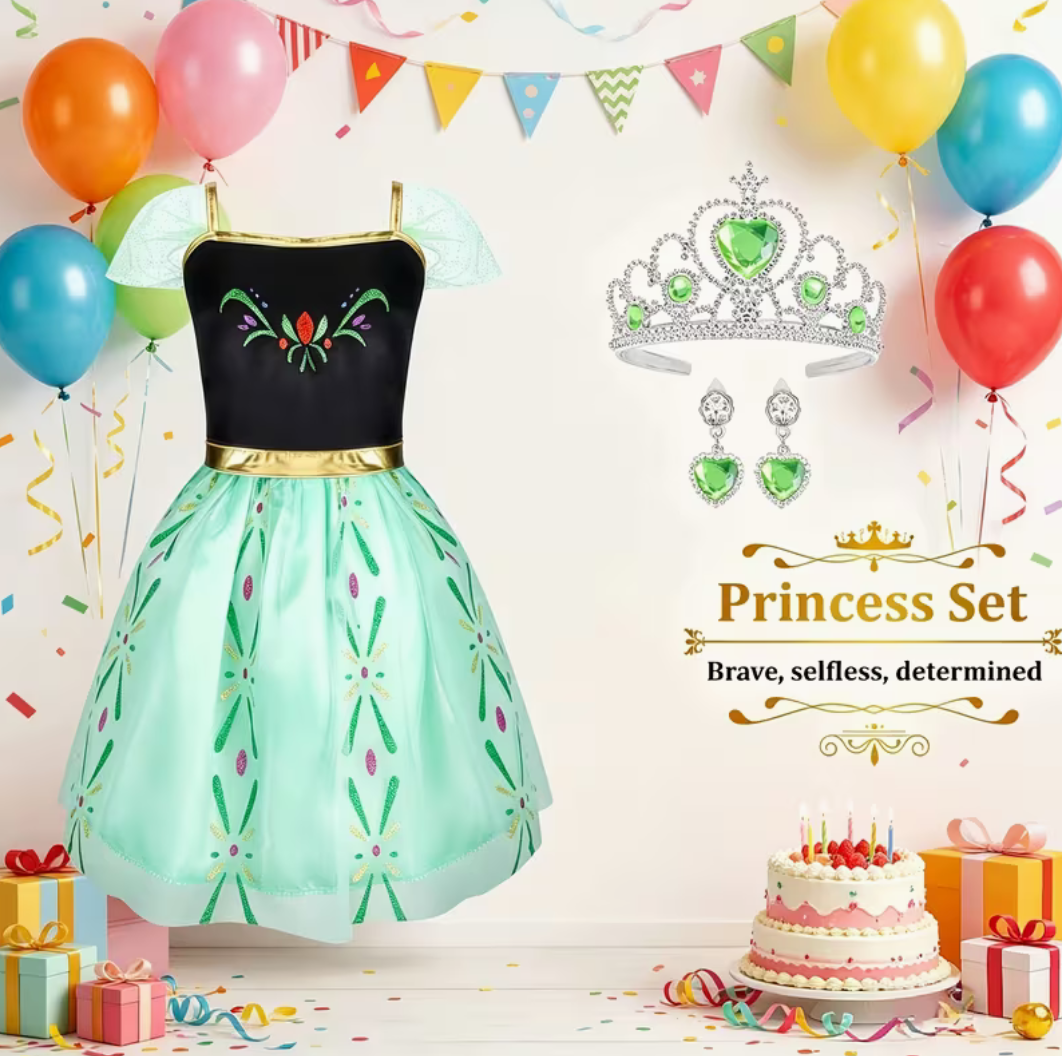 14-Piece Princess Dress Up Costume Gift Set for Toddler Girls
