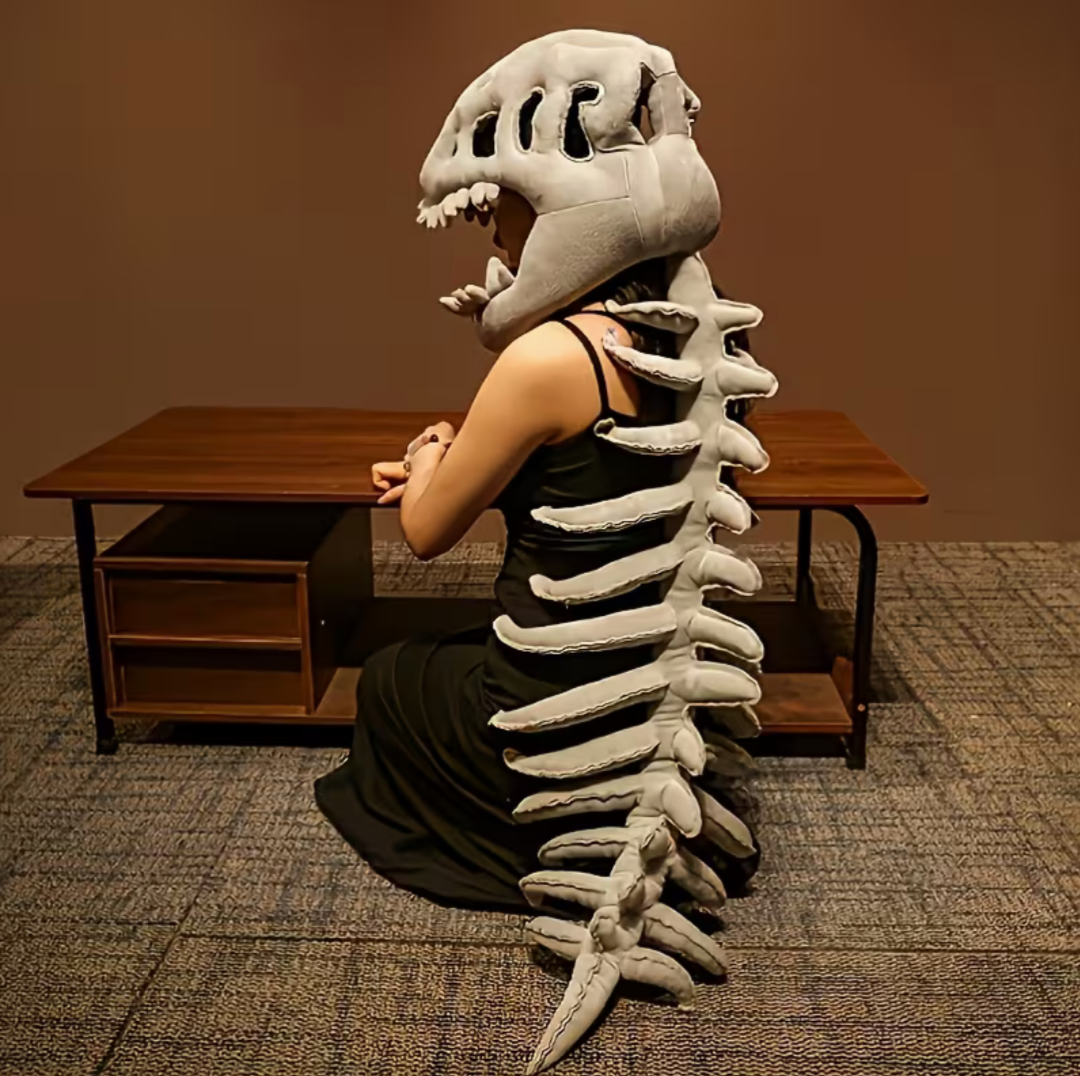 Halloween Dinosaur Skeleton Onesie Costume with Plush Spine & Skull Headband