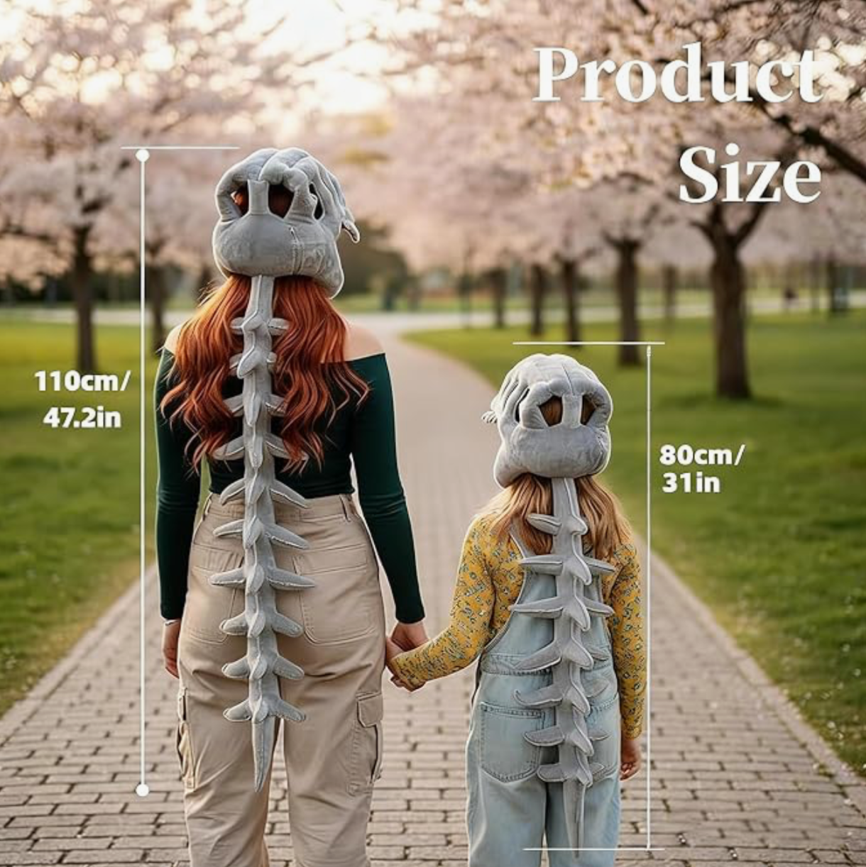 Halloween Dinosaur Skeleton Onesie Costume with Plush Spine & Skull Headband