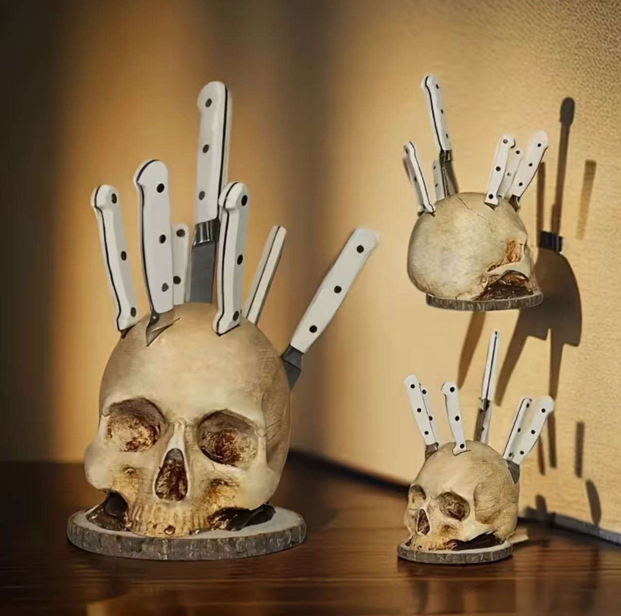 Skull Knife Holder & Skeleton Knife Stand