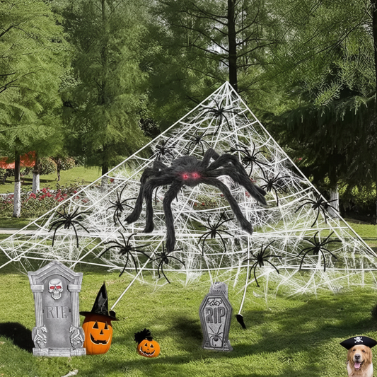 Giant Spider Web Halloween Yard Display