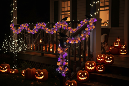 Halloween Garland Porch Scene