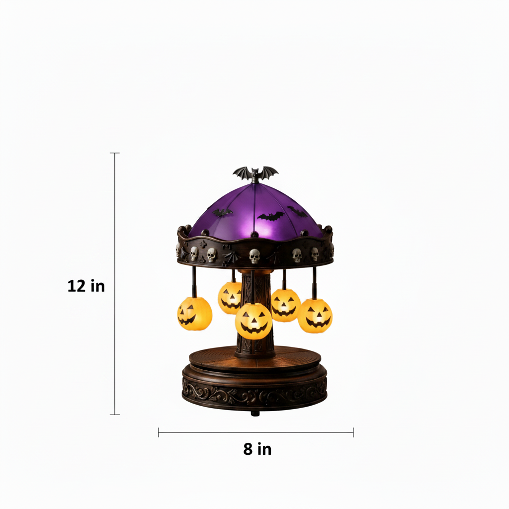 Halloween Pumpkin Carousel Lamp Dimensions