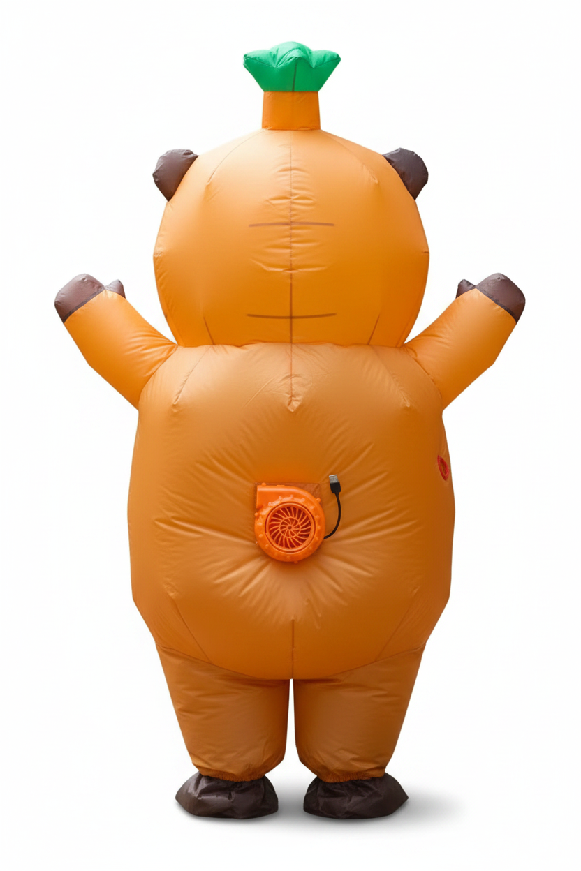 Inflatable Capybara Carrot Costume - Back View