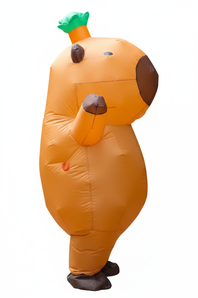 Inflatable Capybara Carrot Costume - Right Side View