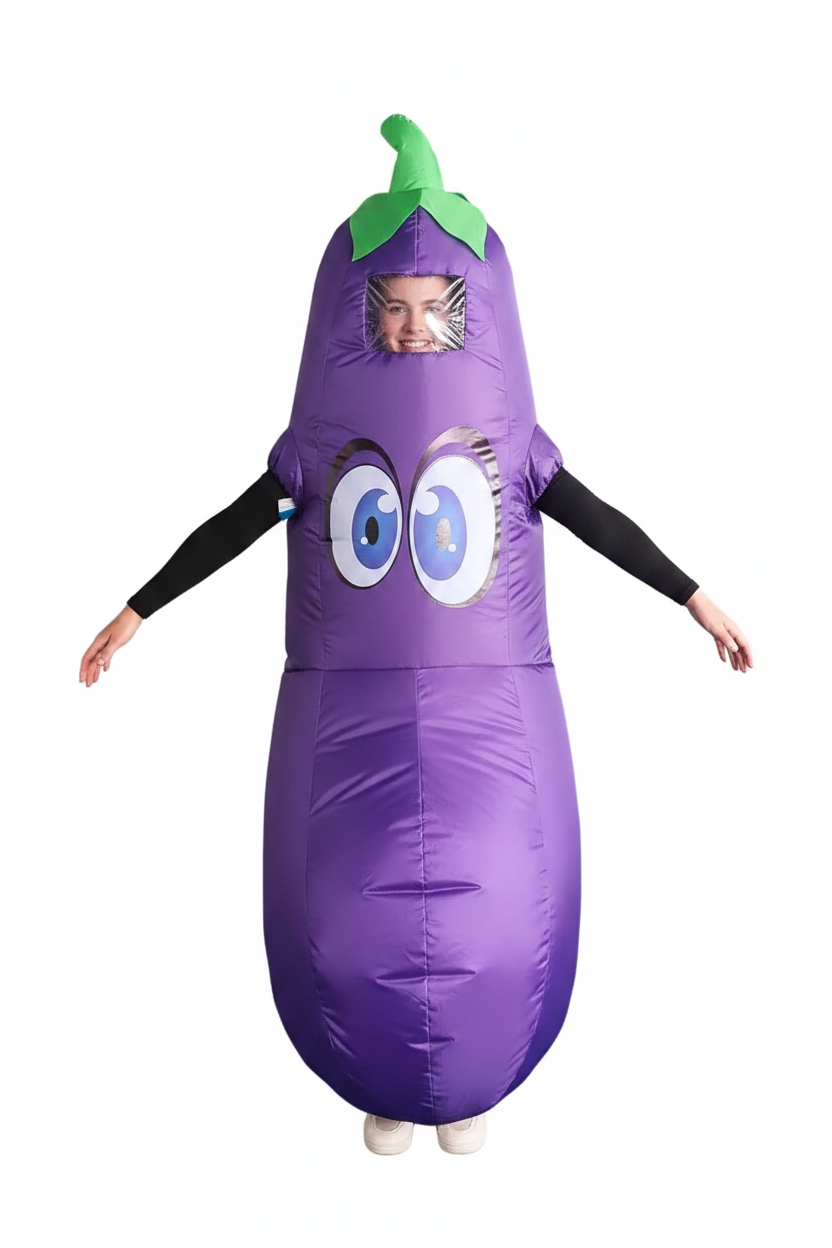 Inflatable Eggplant Costume - Front View