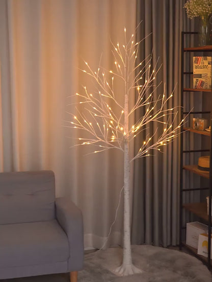 Pre-Lit LED Birch Tree – Warm White Lighted Twig Tree
